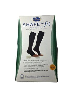 Dr. Comfort Shape To Fit Compression Wear Open-Toe Knee-High Socks Unisex Black